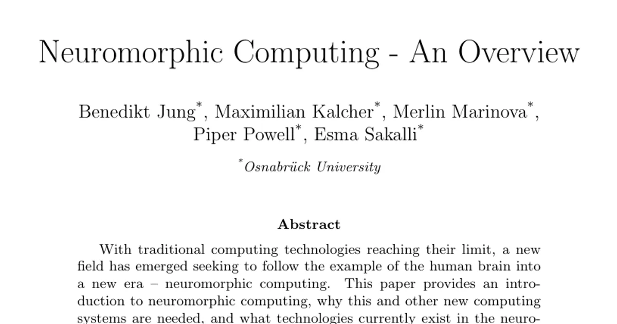 Neuromorphic Computing - An Overview