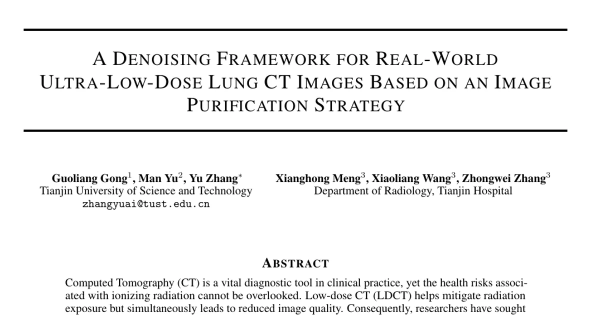 A Denoising Framework for Real-World Ultra-Low-Dose Lung CT Images Based on an Image Purification Strategy