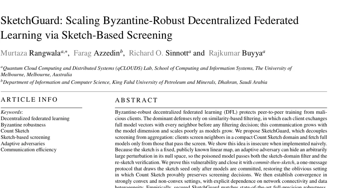 SketchGuard: Scaling Byzantine-Robust Decentralized Federated Learning via Sketch-Based Screening