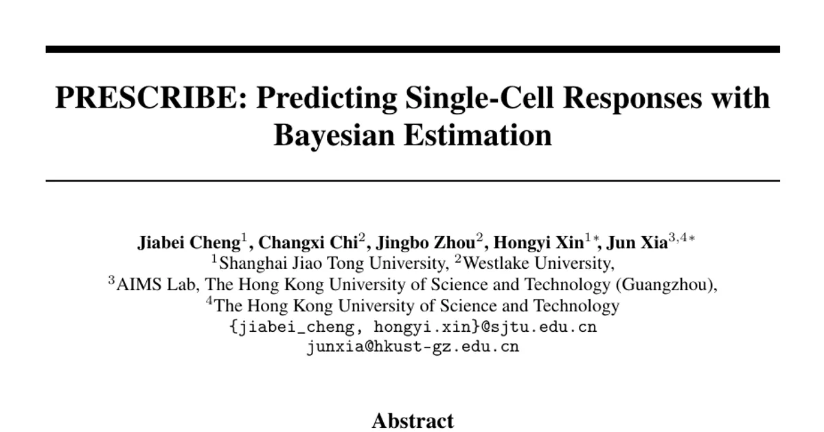 PRESCRIBE: Predicting Single-Cell Responses with Bayesian Estimation