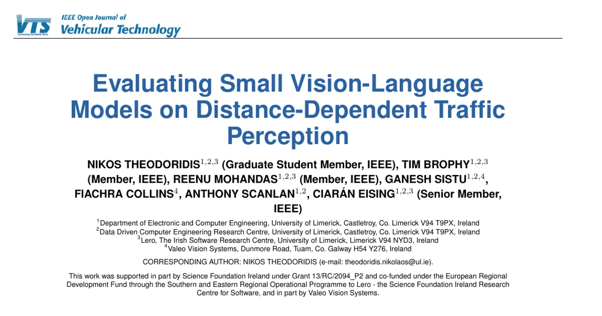 Evaluating Small Vision-Language Models on Distance-Dependent Traffic Perception
