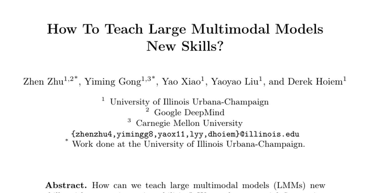 How to Teach Large Multimodal Models New Skills