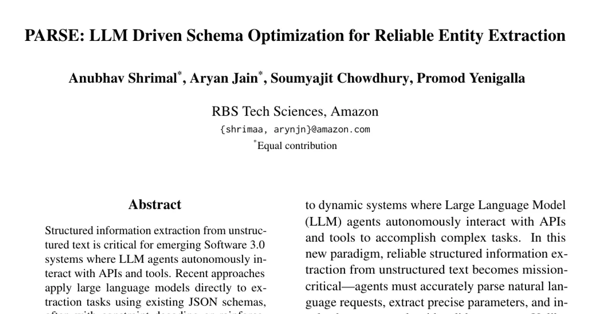 PARSE: LLM Driven Schema Optimization for Reliable Entity Extraction