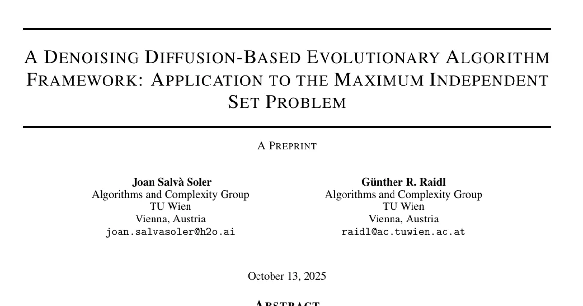 A Denoising Diffusion-Based Evolutionary Algorithm Framework: Application to the Maximum Independent Set Problem