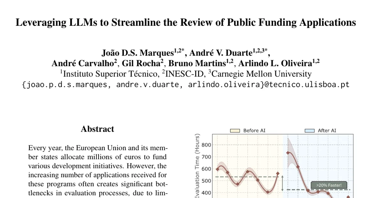 Leveraging LLMs to Streamline the Review of Public Funding Applications