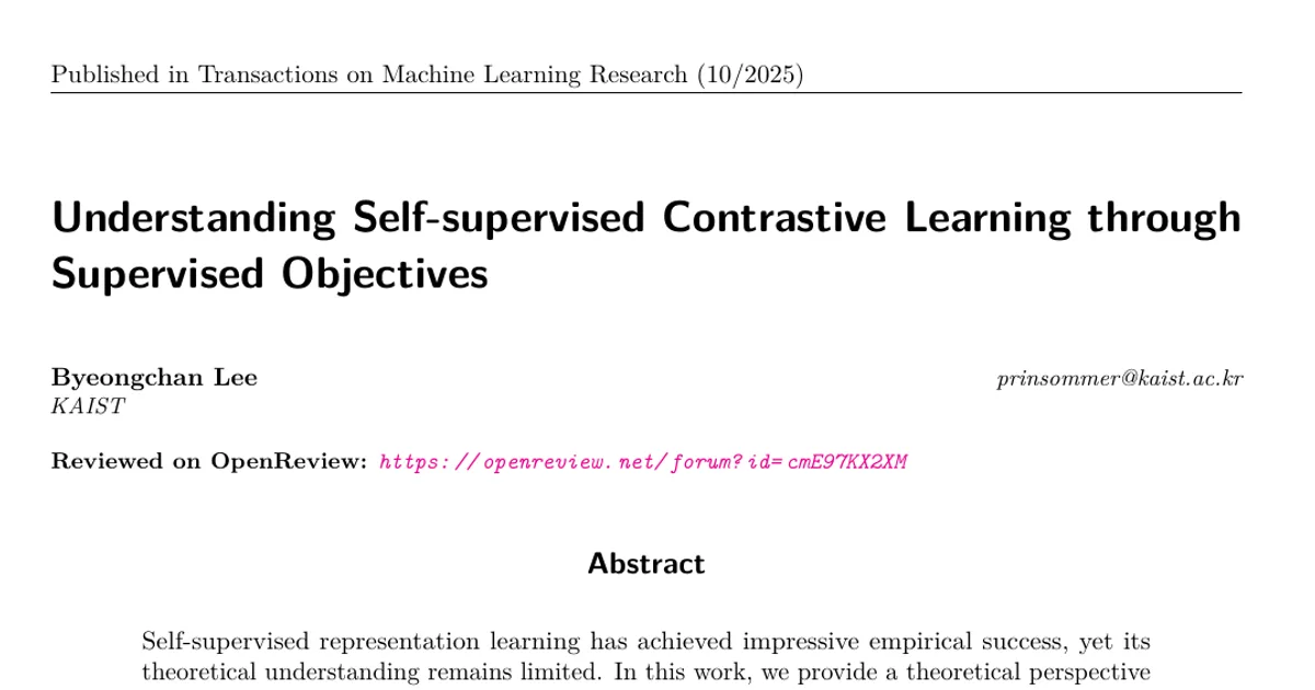 Understanding Self-supervised Contrastive Learning through Supervised Objectives