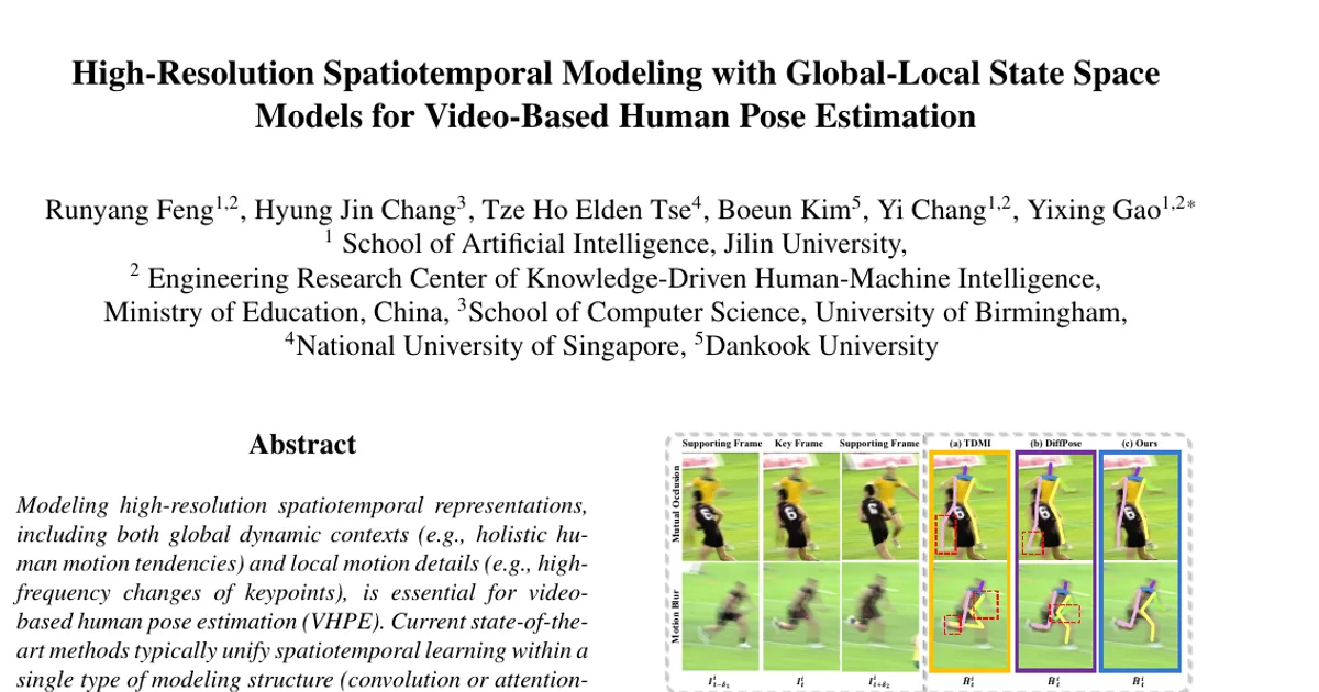 High-Resolution Spatiotemporal Modeling with Global-Local State Space Models for Video-Based Human Pose Estimation