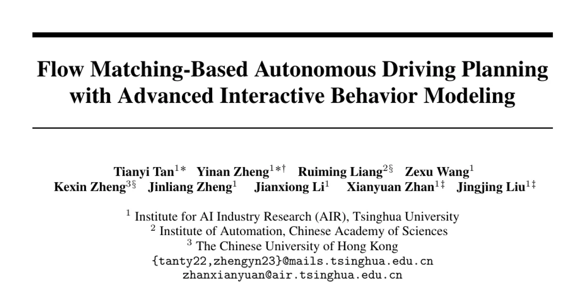 Flow Matching-Based Autonomous Driving Planning with Advanced Interactive Behavior Modeling