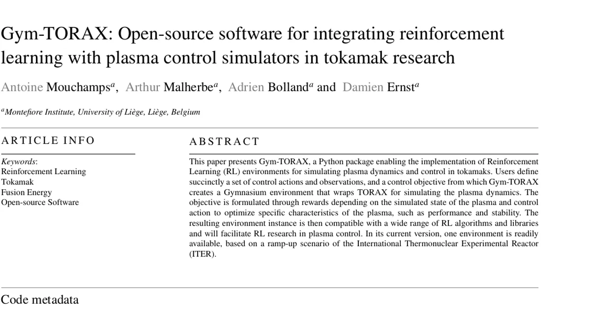 Gym-TORAX: Open-source software for integrating reinforcement learning with plasma control simulators in tokamak research