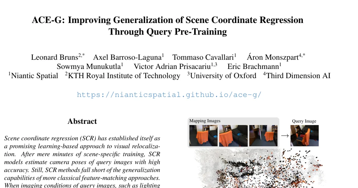 ACE-G: Improving Generalization of Scene Coordinate Regression Through Query Pre-Training