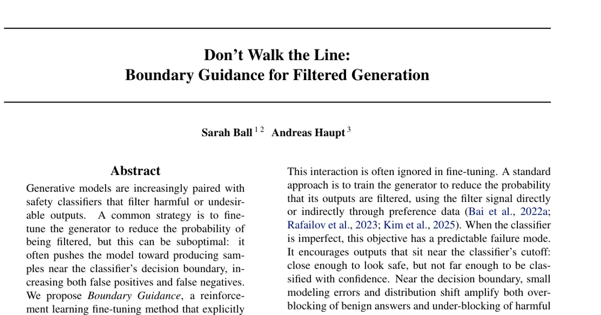 Don't Walk the Line: Boundary Guidance for Filtered Generation