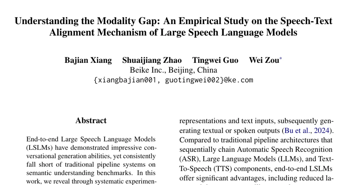Understanding the Modality Gap: An Empirical Study on the Speech-Text Alignment Mechanism of Large Speech Language Models