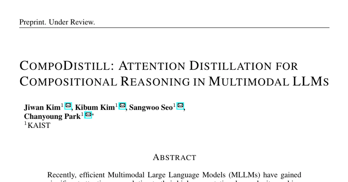 CompoDistill: Attention Distillation for Compositional Reasoning in Multimodal LLMs