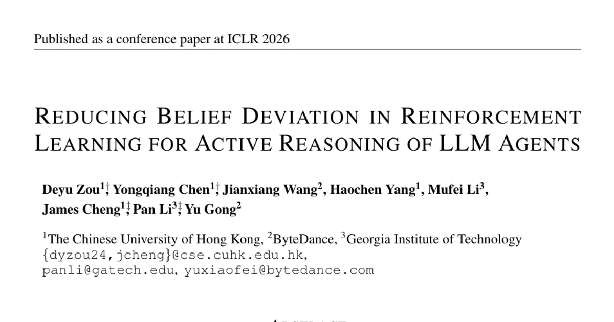 Reducing Belief Deviation in Reinforcement Learning for Active Reasoning