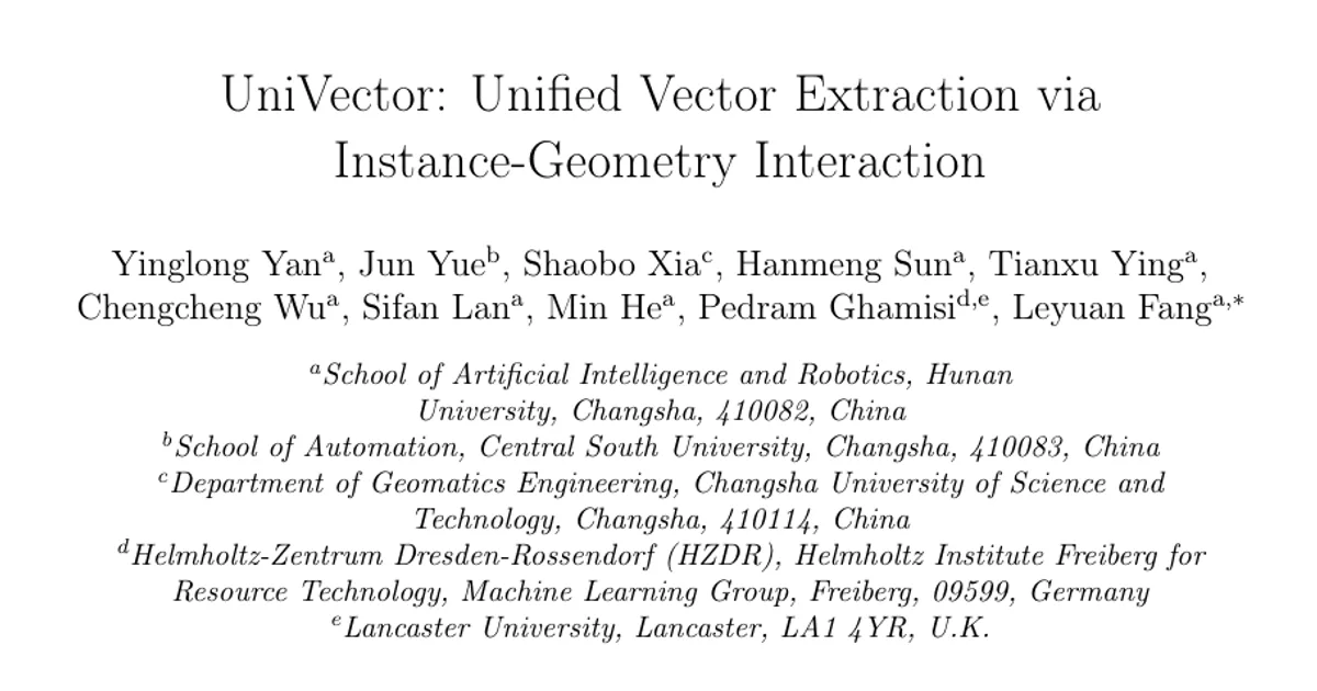 UniVector: Unified Vector Extraction via Instance-Geometry Interaction