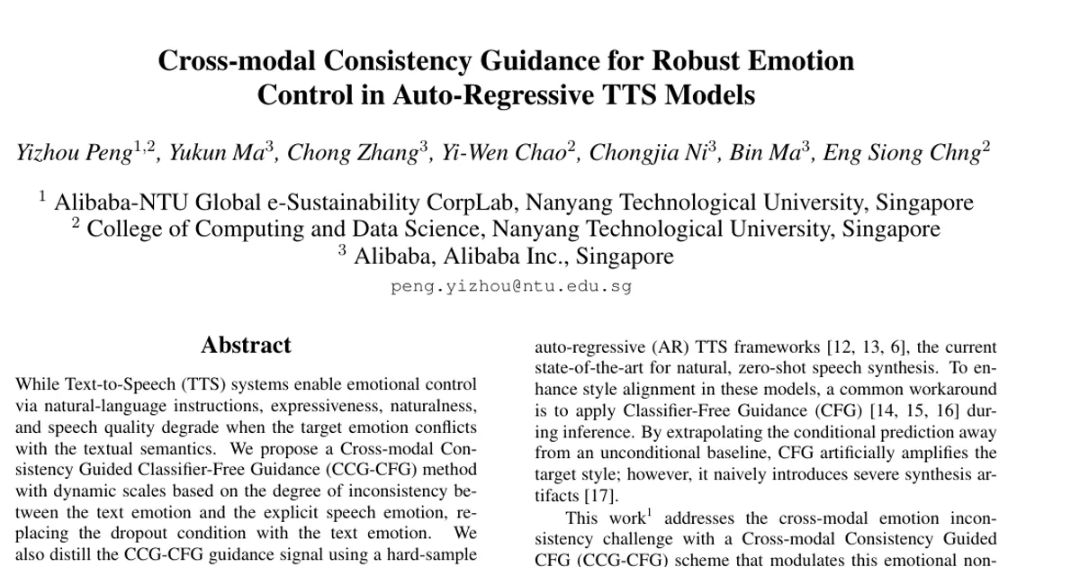 Cross-modal Consistency Guidance for Robust Emotion Control in Auto-Regressive TTS Models