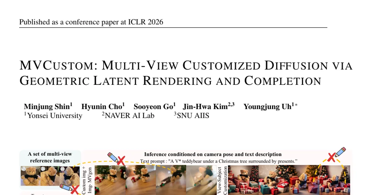 MVCustom: Multi-View Customized Diffusion via Geometric Latent Rendering and Completion