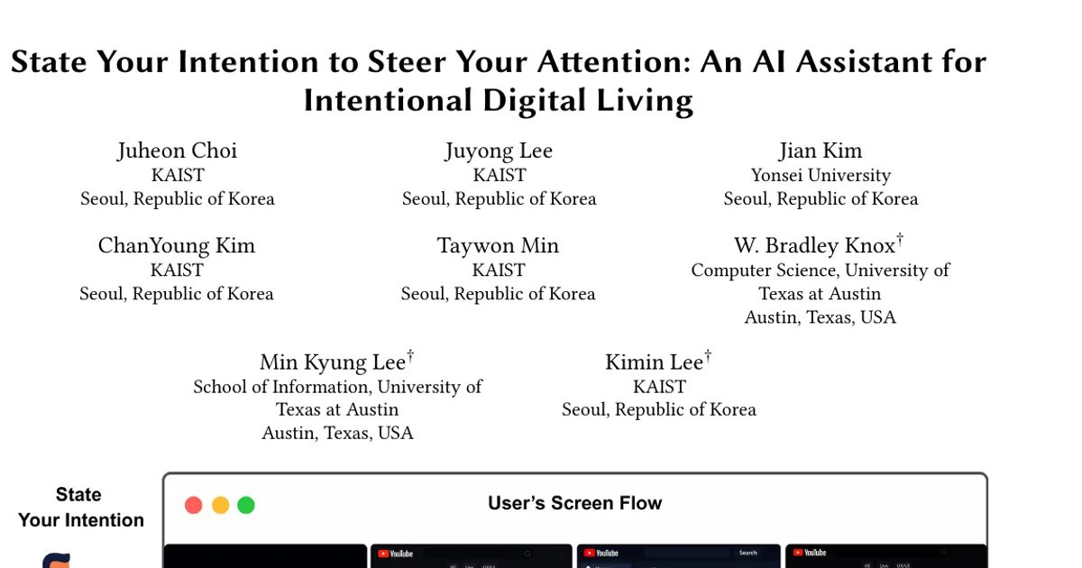 State Your Intention to Steer Your Attention: An AI Assistant for Intentional Digital Living