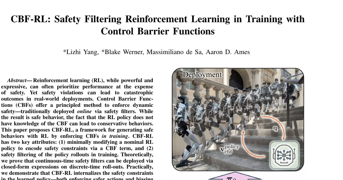CBF-RL: Safety Filtering Reinforcement Learning in Training with Control Barrier Functions