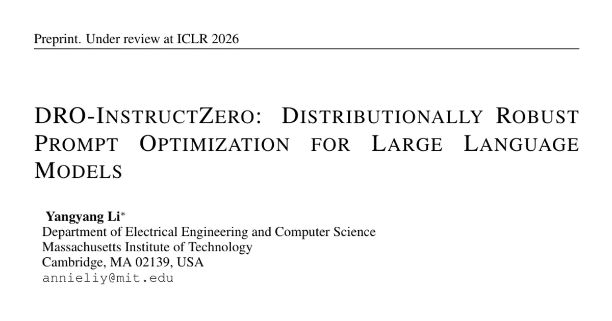 DRO-InstructZero: Distributionally Robust Prompt Optimization for Large Language Models