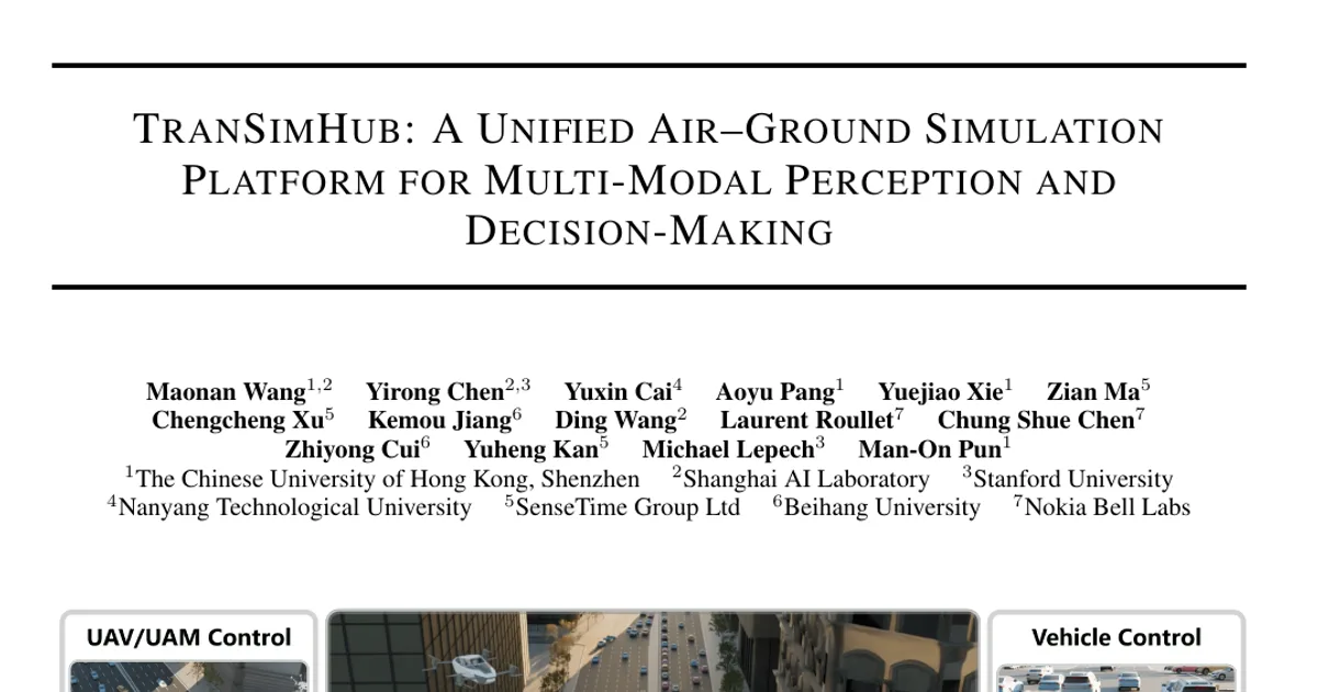 TranSimHub:A Unified Air-Ground Simulation Platform for Multi-Modal Perception and Decision-Making