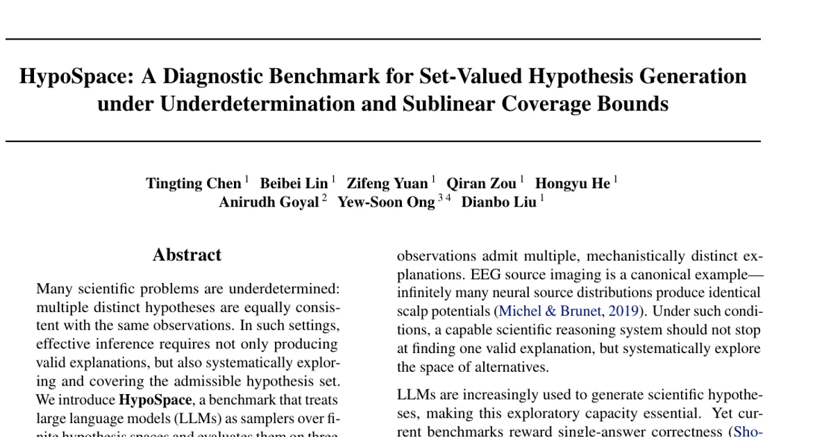 HypoSpace: A Diagnostic Benchmark for Set-Valued Hypothesis Generation under Underdetermination and Sublinear Coverage Bounds