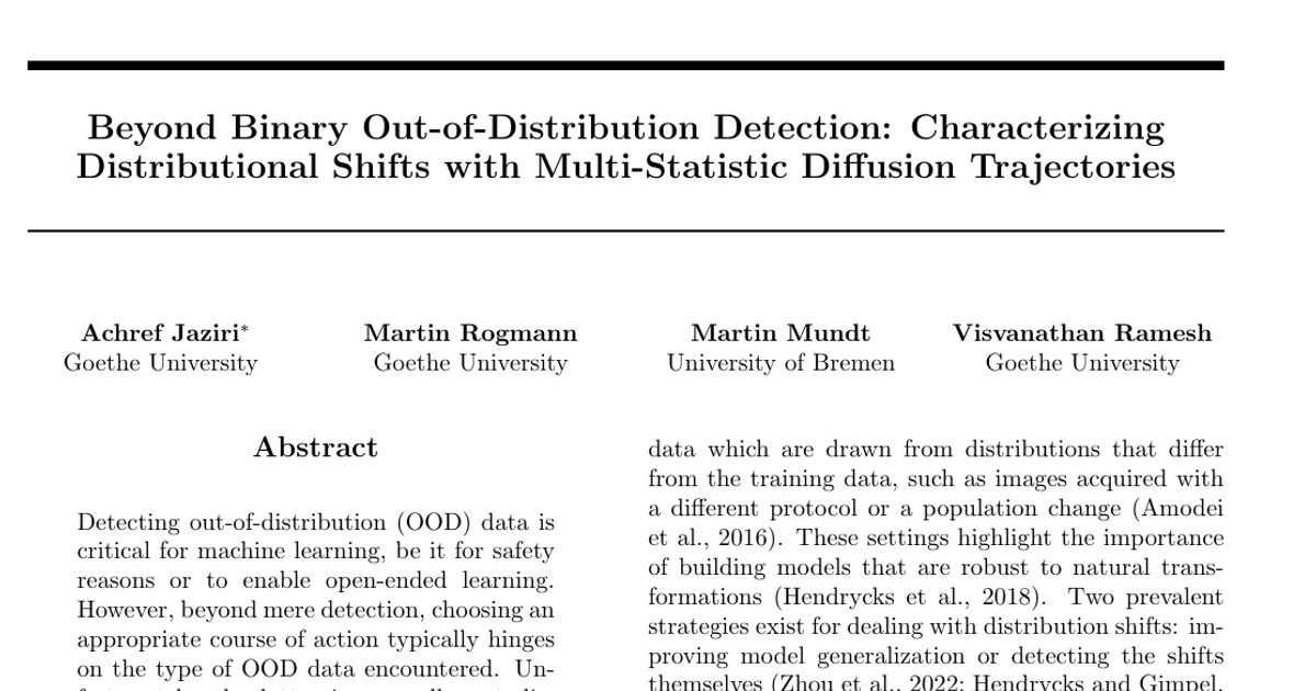 Beyond Binary Out-of-Distribution Detection: Characterizing Distributional Shifts with Multi-Statistic Diffusion Trajectories