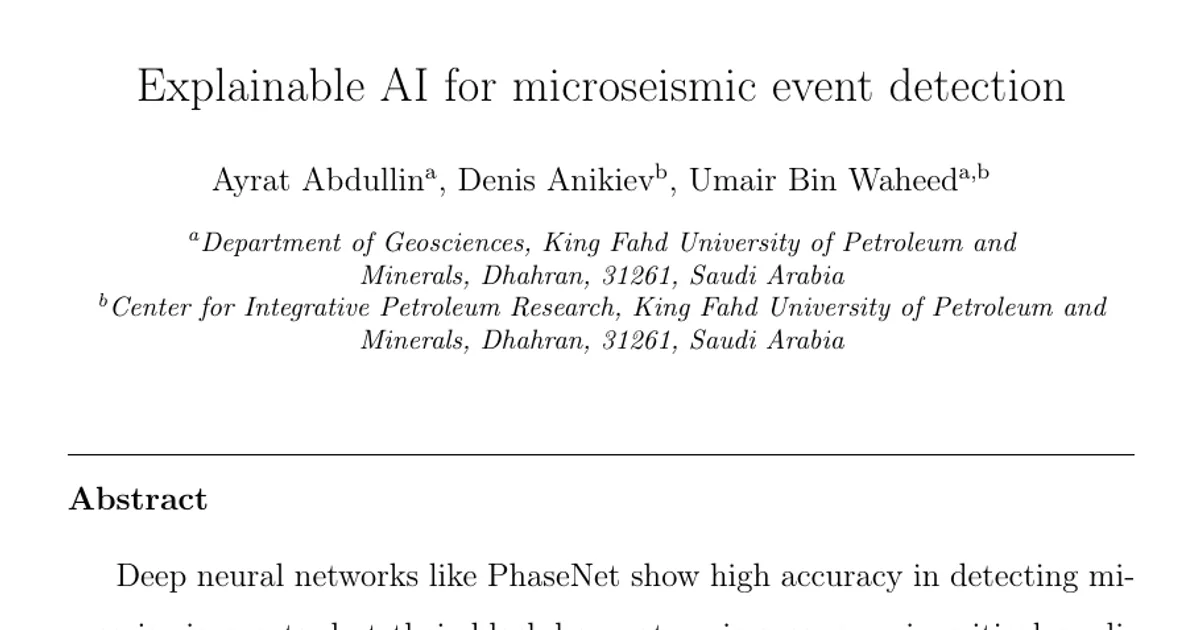 Explainable AI for microseismic event detection