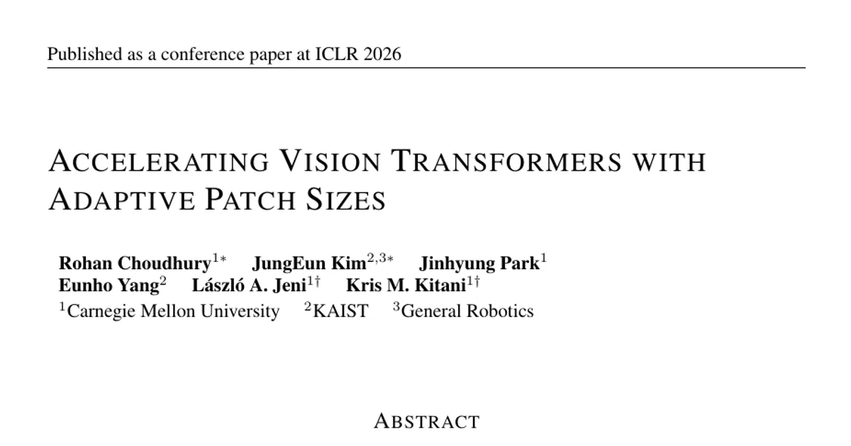 Accelerating Vision Transformers with Adaptive Patch Sizes