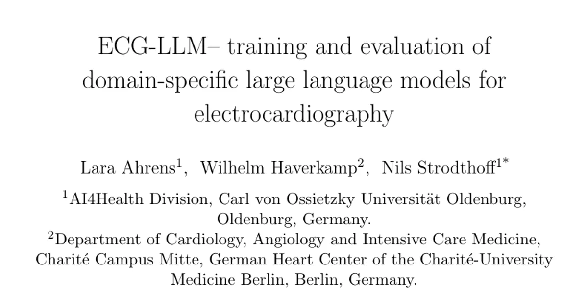 ECG-LLM -- training and evaluation of domain-specific large language models for electrocardiography