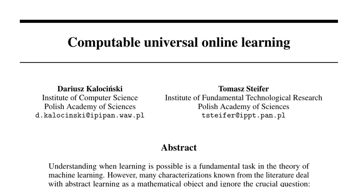 Computable universal online learning