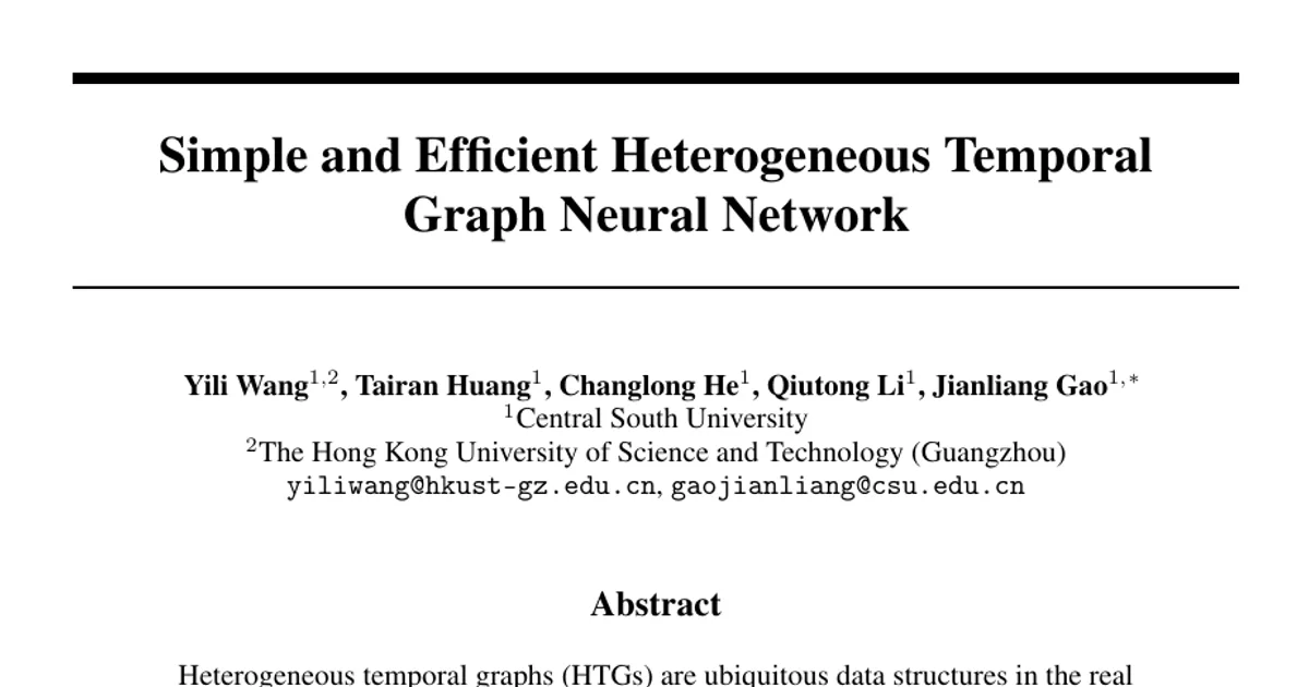 Simple and Efficient Heterogeneous Temporal Graph Neural Network