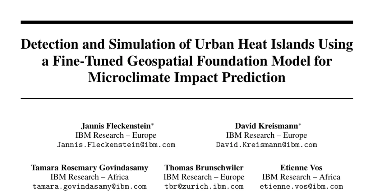 Detection and Simulation of Urban Heat Islands Using a Fine-Tuned Geospatial Foundation Model for Microclimate Impact Prediction