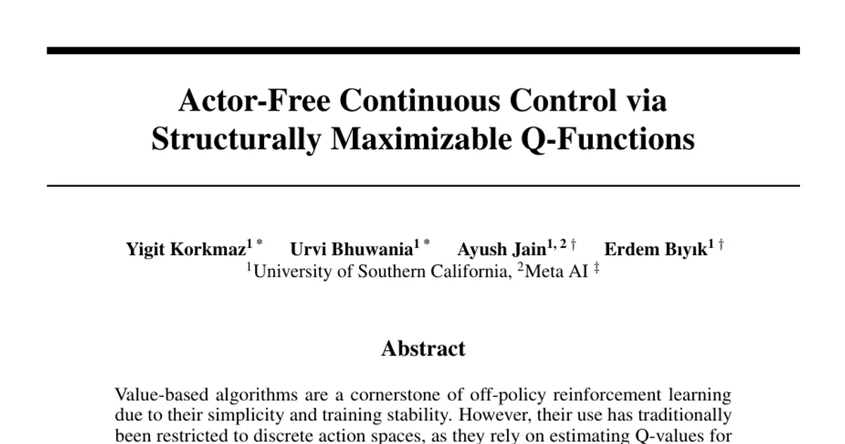 Actor-Free Continuous Control via Structurally Maximizable Q-Functions