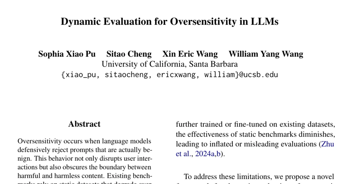 Dynamic Evaluation for Oversensitivity in LLMs
