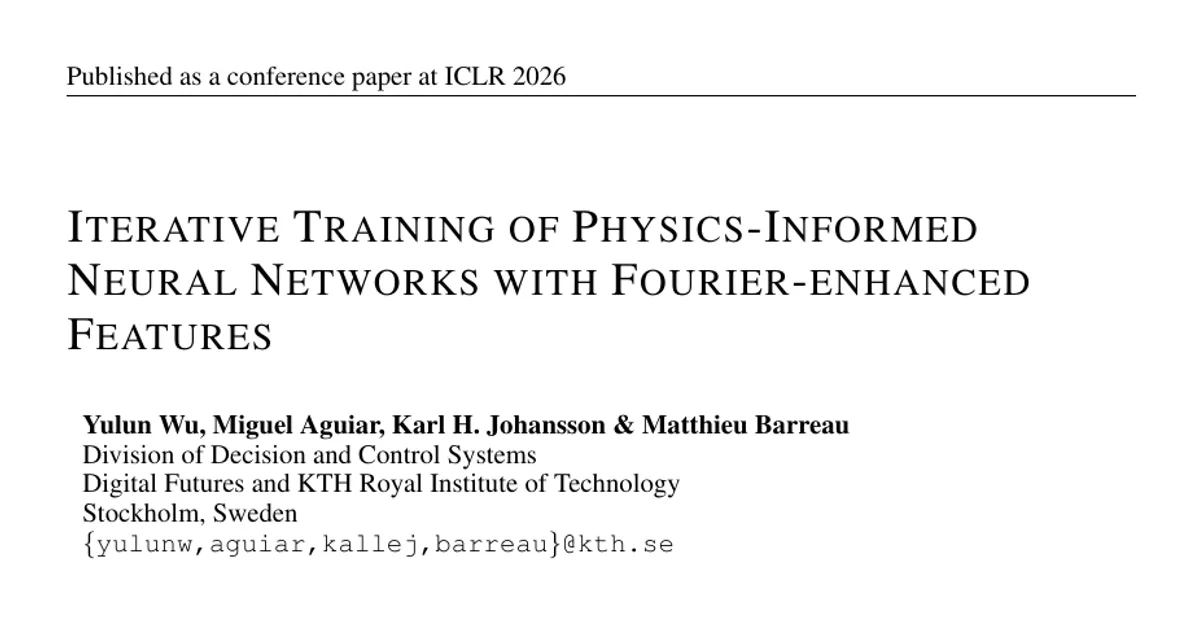 Iterative Training of Physics-Informed Neural Networks with Fourier-enhanced Features