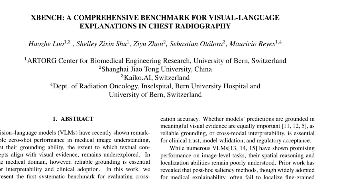 XBench: A Comprehensive Benchmark for Visual-Language Explanations in Chest Radiography