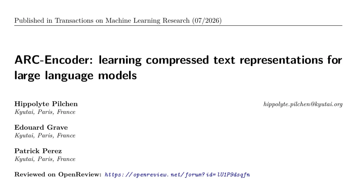 ARC-Encoder: learning compressed text representations for large language models