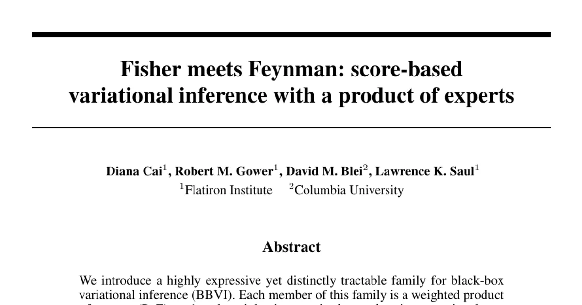 Fisher meets Feynman: score-based variational inference with a product of experts