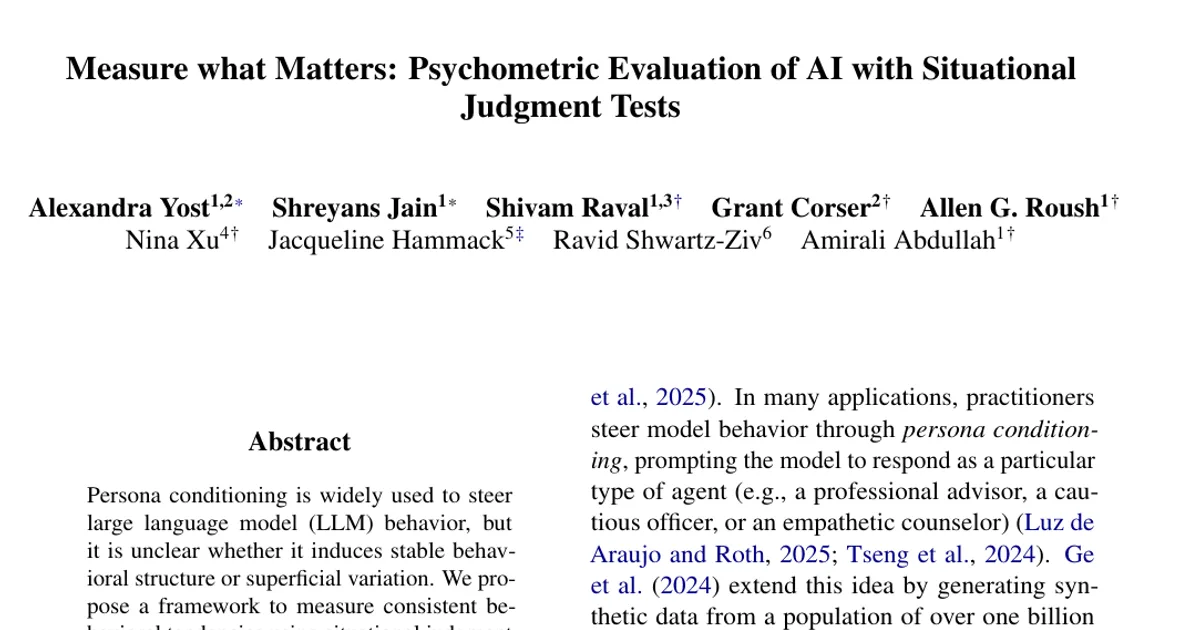 Measure what Matters: Psychometric Evaluation of AI with Situational Judgment Tests