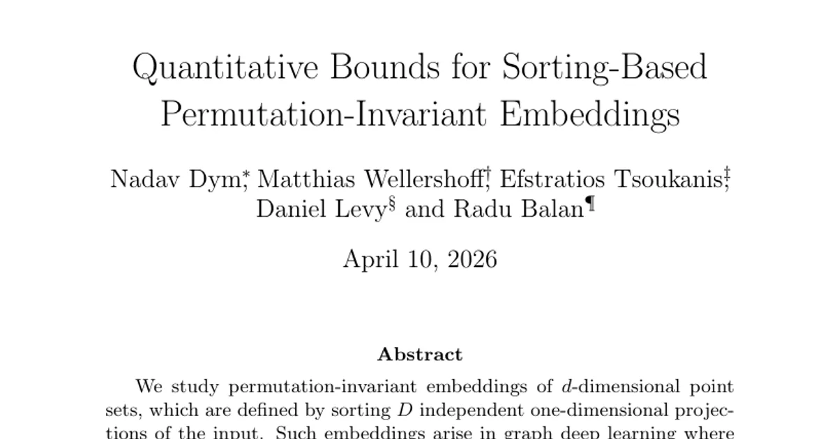 Quantitative Bounds for Sorting-Based Permutation-Invariant Embeddings