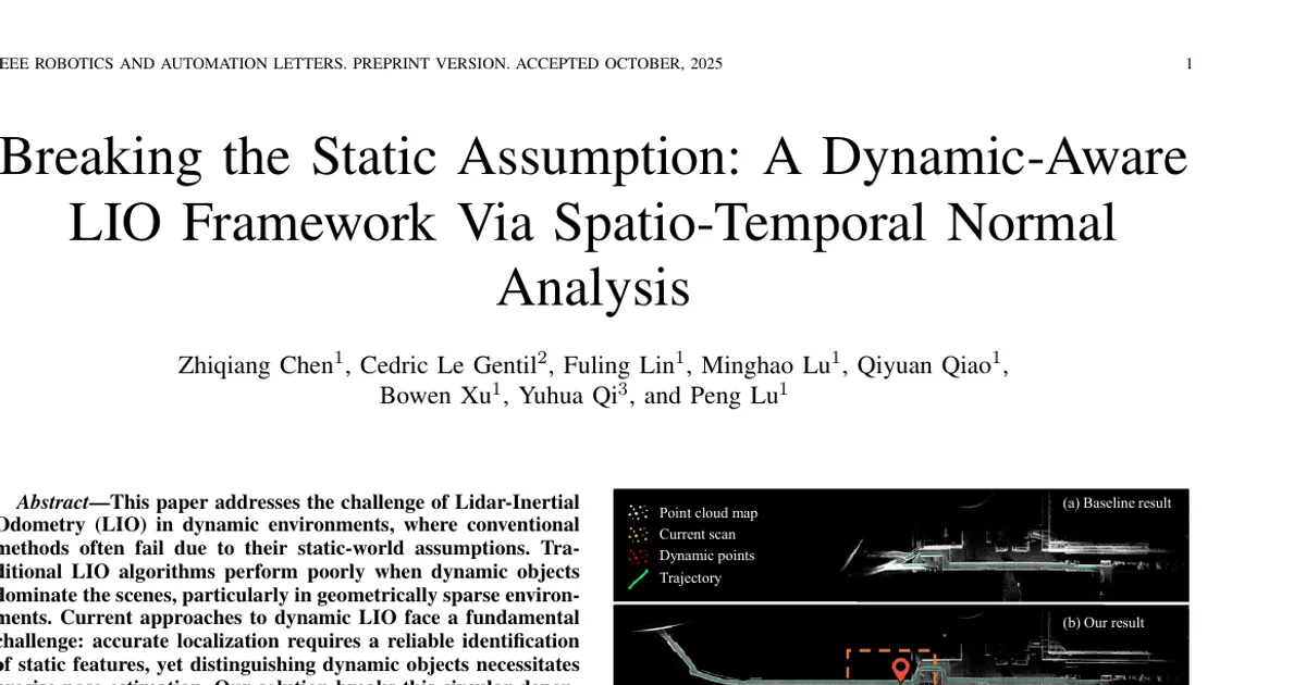 Breaking the Static Assumption: A Dynamic-Aware LIO Framework Via Spatio-Temporal Normal Analysis