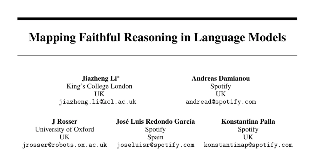 Mapping Faithful Reasoning in Language Models