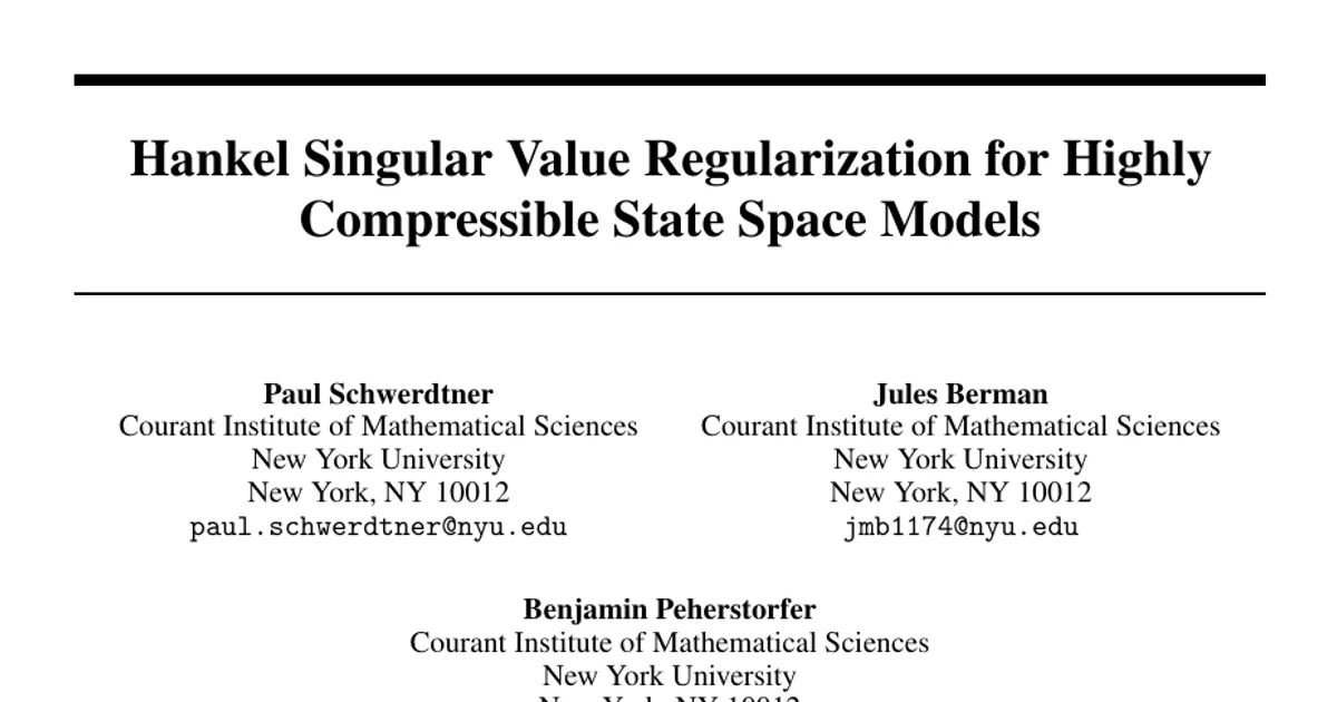Hankel Singular Value Regularization for Highly Compressible State Space Models