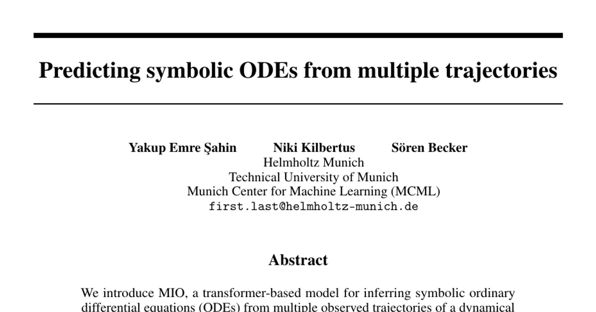 Predicting symbolic ODEs from multiple trajectories