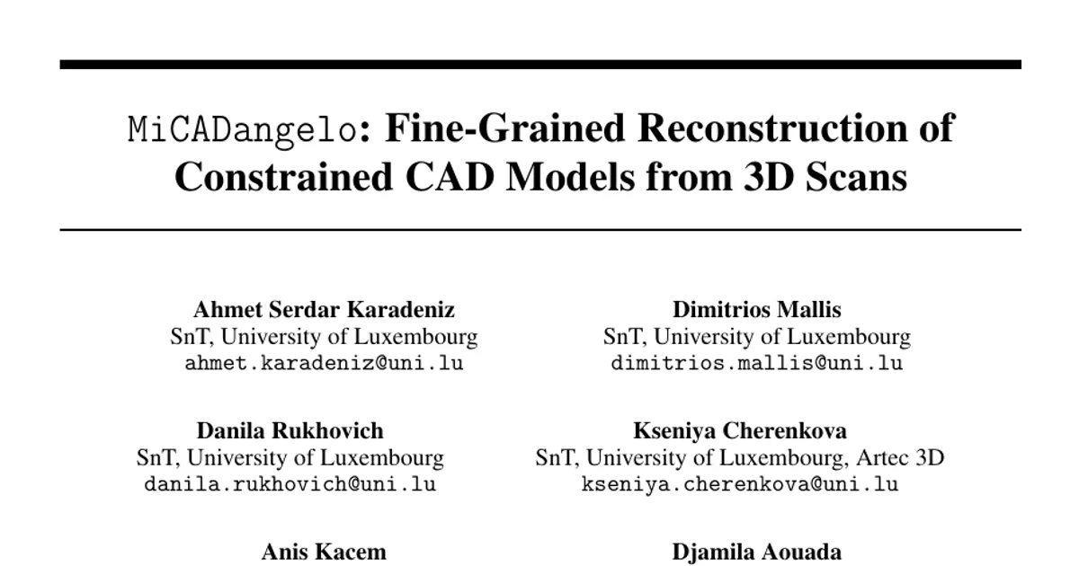 MiCADangelo: Fine-Grained Reconstruction of Constrained CAD Models from 3D Scans