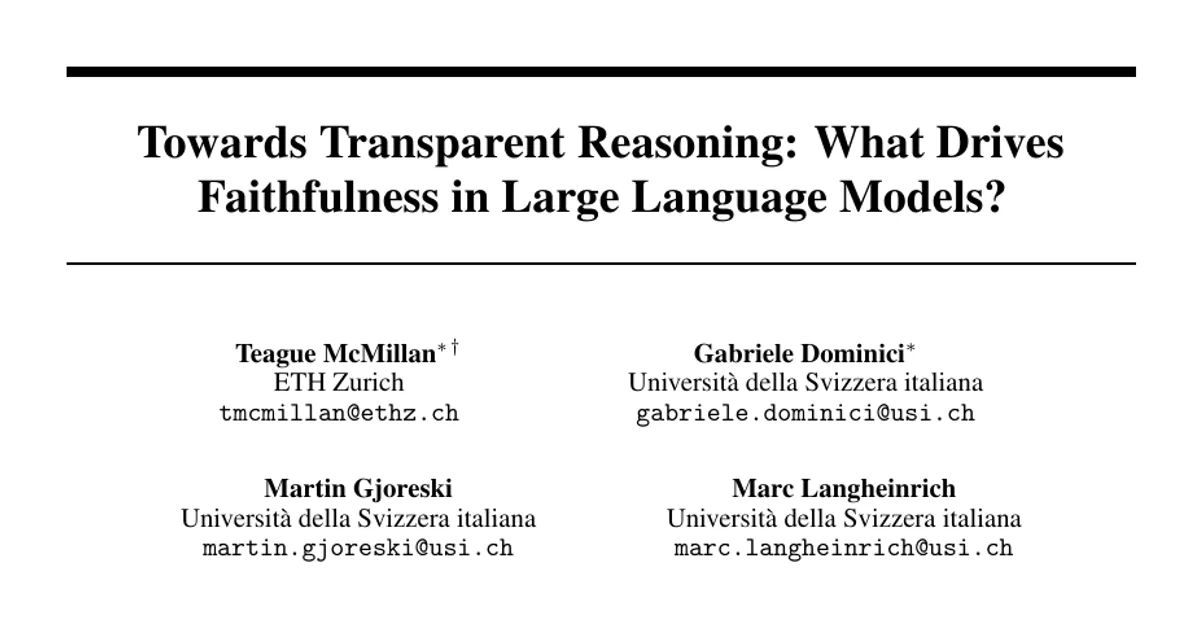 Towards Transparent Reasoning: What Drives Faithfulness in Large Language Models?
