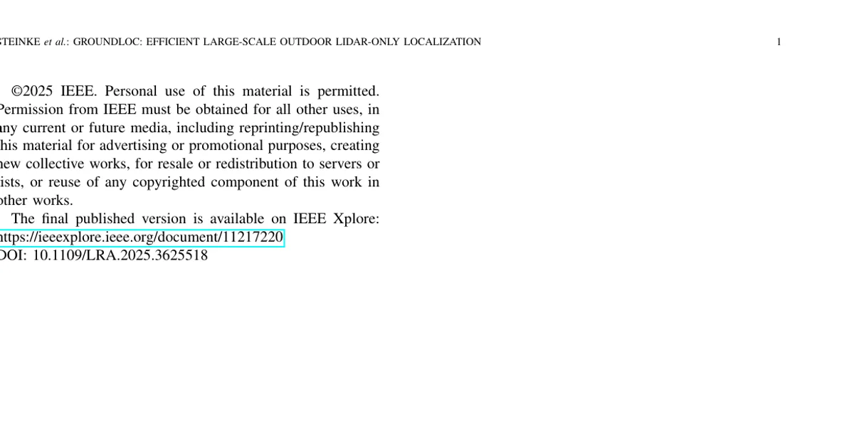 GroundLoc: Efficient Large-Scale Outdoor LiDAR-Only Localization
