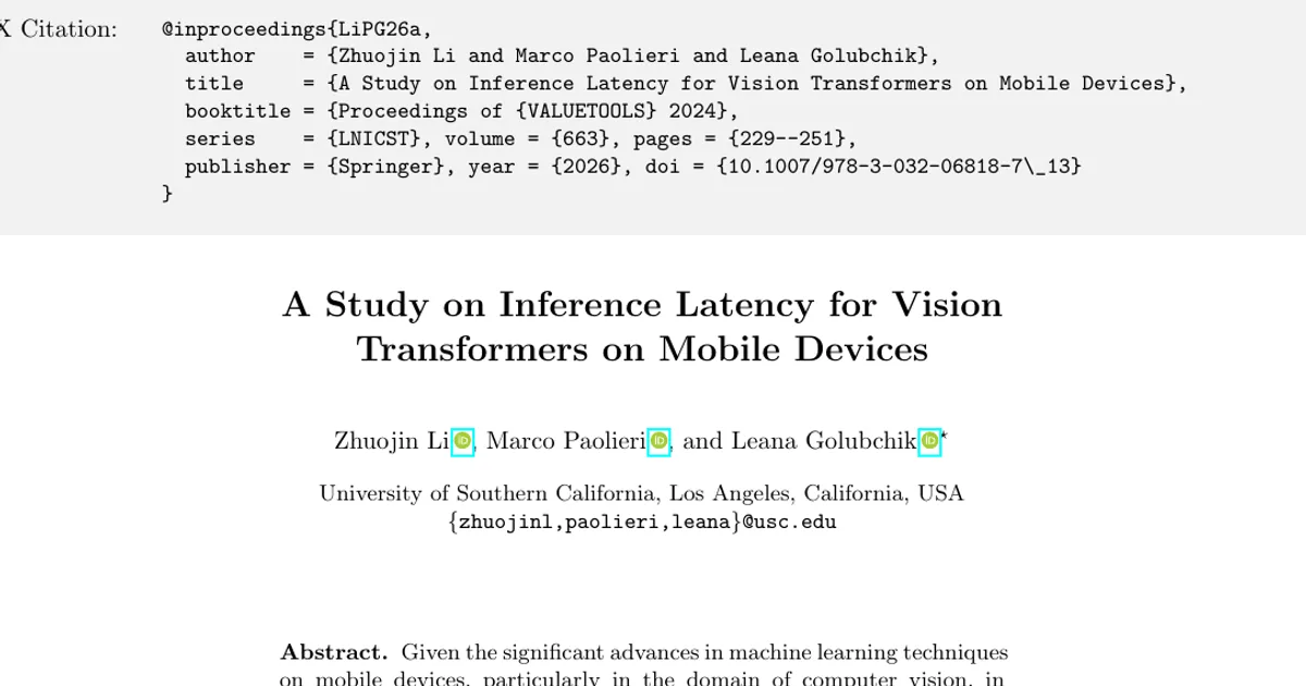 A Study on Inference Latency for Vision Transformers on Mobile Devices