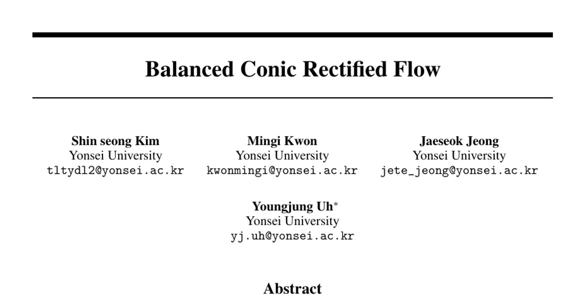 Balanced conic rectified flow
